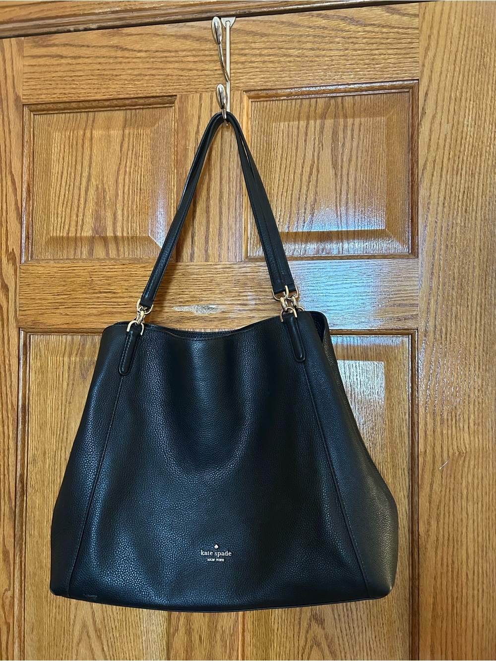 kate spade Black Pebbled Leather Shoulder Tote